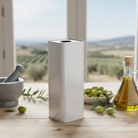 Lata Cuadrada Kontensan para Aceite Vegetal, Envase Metálico de 87x87x255mm, 2 Litros, Turquía