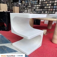 Table basse centrale en marbre personnalisée de haute qualité et au design moderne Ensemble de 2 meubles de maison en pierre naturelle