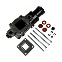 Colector de escape de junta seca y elevador de hierro fundido para Mercruiser V6 4.3L, kits de colector y elevador Mercruiser V6