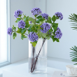 Fleurs d'hortensia artificielles Ruilisi, blanches et vertes, en plastique et soie, 3 têtes, style européen, décoration d'intérieur, accessoires de mariage - Product Image 3
