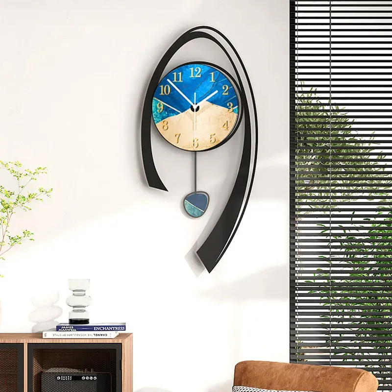 Multi-Color Modern Wall Clock Decor For Living Room Home Background Hanging Art