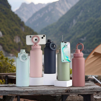 Tasse thermos en acier inoxydable 304 de grande capacité transfrontalière support de téléphone portable magnétique Pot d'espace portable