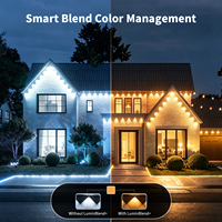 Lumières de gouttière extérieures permanentes IP67 étanches 24V RGBIC Pixel LED, guirlande lumineuse avec télécommande APP pour la décoration de la maison et des fêtes