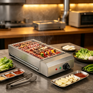 Barbecue Électrique Commercial Haute Puissance 3KW en Acier Inoxydable de Qualité Alimentaire, Chauffage Rapide, Sans Fumée, pour Brochettes Grillées - Product Image 5