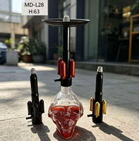 Chicha unique en silicone transparent en forme de crâne avec design durable et écologique pour bar et soirées shisha