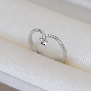 Bague ouverte en argent S925 pour femme, réglable, bijoux en perles DIY avec plateau vide, taille 236 - Product Image 3
