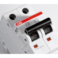 Disjoncteur miniature AB-B S202-C6 2P 6A Courbe C 6kA 230/400V AC Protection contre les surcharges et les courts-circuits Montage sur rail DIN