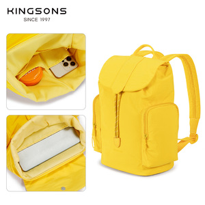 Kingsons Casual <b>Backpack</b> Yellow Water Resistant College <b>Student</b> Schoolbag Female Outdoor Travel <b>Backpack</b> - Product Image 4