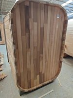 Sauna de Vapor Individual para Exteriores con Puerta de Vidrio Completa, Sauna de Madera Sólida para Jardín con Calentador Eléctrico