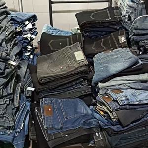 สินค้าคงคลังเสื้อผ้า, กางเกงยีนส์ลำลองผู้ชาย, กางเกงยีนส์ขาดทรงกระบอกเข้ารูป, แบรนด์ดัง, ราคาถูก, สินค้าเกินพิกัด, กางเกงยีนส์ - Product Image 6