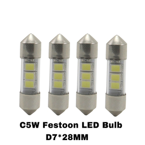 <span class=keywords><strong>Bombilla</strong></span> LED Sv7 de 28mm, 31mm, 36mm, 39mm, 42mm, 7mm de diámetro, tipo festón delgado, 6V, 12V, 24V, no polarizada, para interior de coche. - Product Image 3