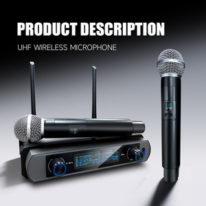 <span class=keywords><strong>Sistema</strong></span> <span class=keywords><strong>de</strong></span> Micrófono Inalámbrico UHF Profesional <span class=keywords><strong>de</strong></span> 2 Canales para Karaoke con un Transmisor y Dos Micrófonos <span class=keywords><strong>de</strong></span> Mano - Product Image 2