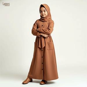 Robe Abaya Modeste <span class=keywords><strong>pour</strong></span> Filles avec Hijab, Ensemble de Vêtements Islamiques Musulmans, Fournisseur - Product Image 3