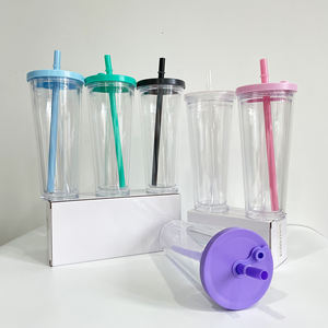 Magazzino USA 24oz doppia parete Pre forato globo di neve Boba <span class=keywords><strong>tazza</strong></span> di tè con paglia Pre forato globo di neve Boba coppe per grandi dimensioni - Product Image 1