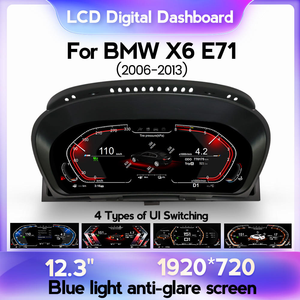 12.3 pollici HD LCD cruscotto tachimetro digitale Cluster LINUX sistema per <span class=keywords><strong>BMW</strong></span> <span class=keywords><strong>X6</strong></span> <span class=keywords><strong>E71</strong></span> 2006-2013 facile installazione - Product Image 2