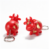 Nouveau porte-clés LED en plastique ABS en forme de vache avec design de dessin animé et son 'Moo Moo'