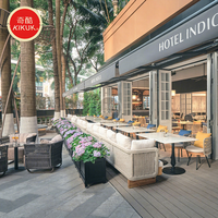 Kommerzielle Restaurant-Möbel Outdoor-Garten Aluminium Restaurant Fast-Food Café Tisch- und Stuhl-Set
