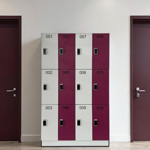 Casiers de salle de sport commerciaux avec serrure électronique, en stratifié compact HPL, assemblés, ignifuges, étanches, 4 compartiments, certifiés CE - Product Image 3