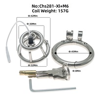 Dispositif de chasteté masculin en acier inoxydable robuste avec stimulation électrique, verrou de sécurité intime portable