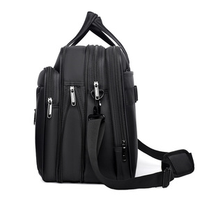 Sac pour ordinateur portable en cuir véritable, mallette d'affaires, grande capacité, bandoulière, extensible, sacs pour hommes, mallette fine pour hommes - Product Image 6
