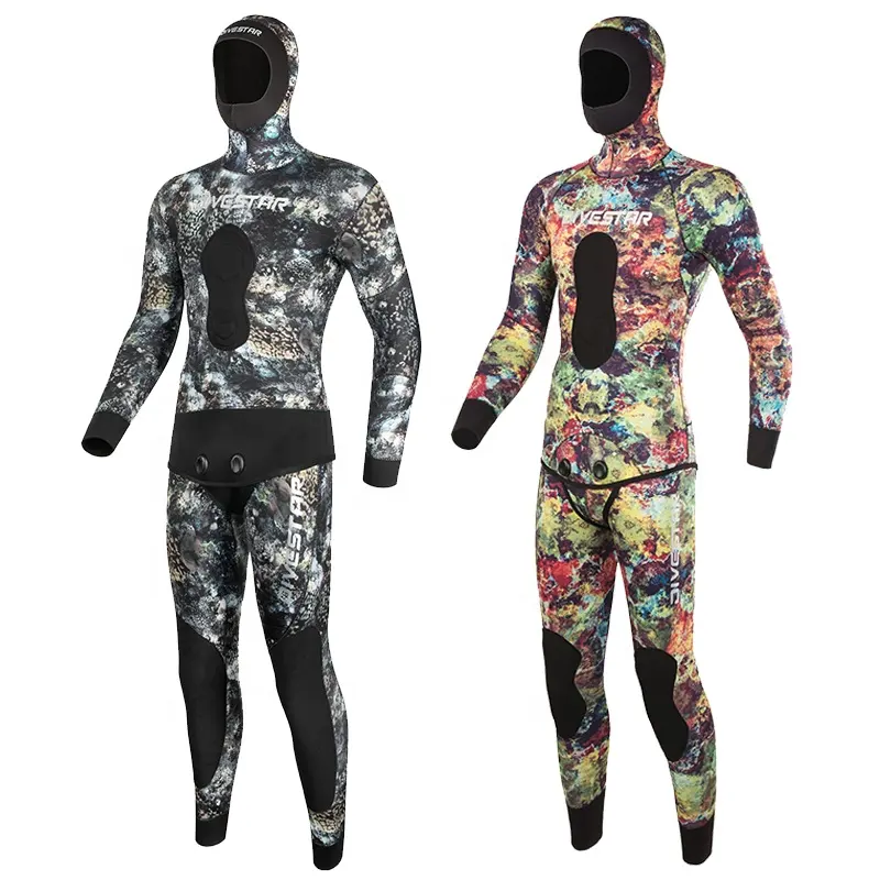 DIVESTAR New wholesale Opencell spearfishing wet suit 0.5mm1.5mm3mm5mm7mm Neoprene Hoodie Spearfishing Wetsuit