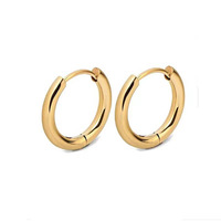 Boucles d'oreilles unisexe en titane G23 à charnière 20G, motif cercle plaqué or, pour le bureau/le travail, bijoux de corps
