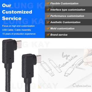 Cable USB 3.1 Tipo C en Ángulo Recto LUNGKAY Personalizado, PD100W 5A 20Cbps, Chip E-Mark, Cobre Estañado, Carga Rápida para Móviles y Computadoras - Product Image 4