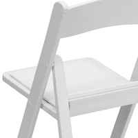 Chaise pliante en bois et résine blanche Wimbledon pour la décoration de mariage sur la plage, événement, fête, vente en gros