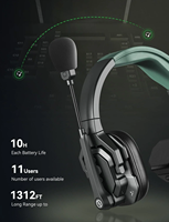 Hollyland Solidcom SE PRO 1,9 GHz Portée de transmission de 1312 pieds/400 m Double microphone Réduction du bruit Communication d'équipe Casque sans fil Intercom