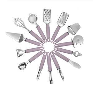 Ensemble d'ustensiles de cuisine en acier inoxydable 14 pièces, fouet, roulette à pizza, accessoires de cuisine - Product Image 4