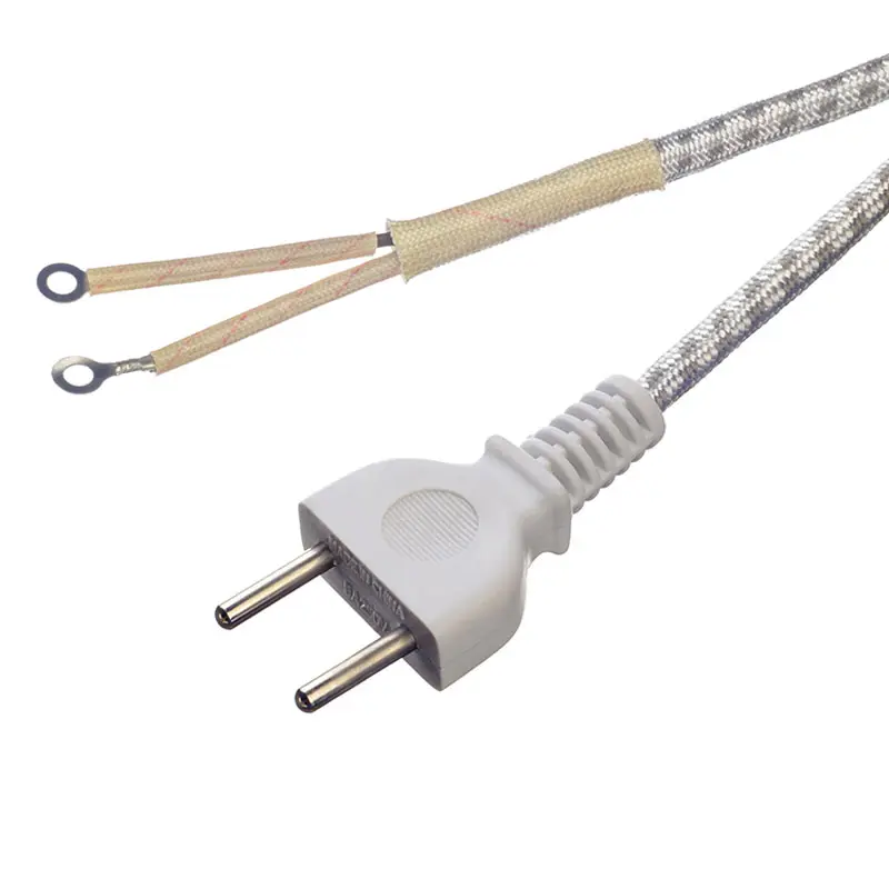 Hot Selling 2 Pin 220v 16a Braided Wire Power Cord Cable Led Lamp E27 Dc Copper Karachi power cord for Iron in Pakistan