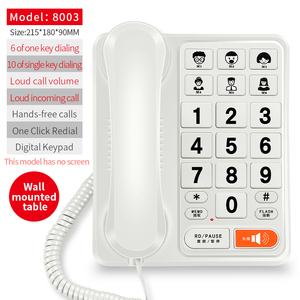 Điện thoại dành cho người cao tuổi có nút bấm lớn Điện thoại loa dành cho người cao tuổi Nút cảm ứng khuếch đại Điện thoại cố định dành cho người già có số - Product Image 6