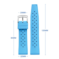 Bracelets de montre universels en caoutchouc FKM, fluororubber, 20 mm, 22 mm, bracelets de montre en silicone pour plongée pour Seiko
