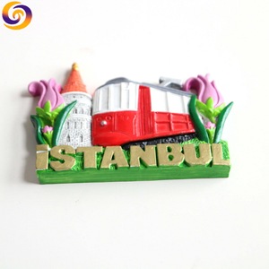Magnete per Frigorifero 3D Dipinto a Mano in Poliresina, Souvenir <span class=keywords><strong>di</strong></span> <span class=keywords><strong>Istanbul</strong></span> con Mecca Blu e <span class=keywords><strong>Torre</strong></span> <span class=keywords><strong>di</strong></span> <span class=keywords><strong>Galata</strong></span> - Product Image 3
