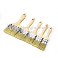 Pinceaux de peinture professionnels portables en bois, écologiques, à poils de sanglier naturels, décoratifs, lot de 5
