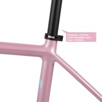 Cadre de vélo de route en alliage d'aluminium Seaboard CT1 pour gravier, avec passage interne des câbles, compatible guidon plat, frein à disque 700C, fourche à axe traversant