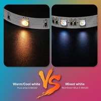 Controlador Remoto por Aplicación de 12V, Tira de Luces LED Multicolor, Cambio de Color SMD 5050 IP20 PVC, Luces RGBW, Iluminación Ambiental