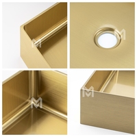 Lavabo de Baño Rectangular de Diseño Moderno, de Alta Calidad y Lujo, en Acero Inoxidable con Recubrimiento PVD, Programa OEM