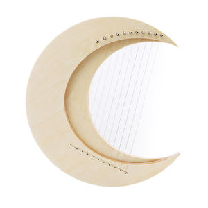 Moon Lyre Harp 11 senar alat musik kecapi kayu besar untuk terapi Suara alat mandi suara penyembuhan - Product Image 5