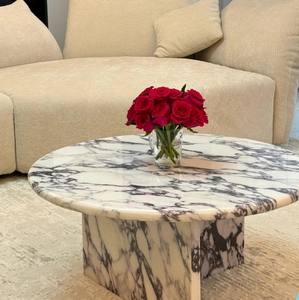 ขายส่งเฟอร์นิเจอร์หินหรูหรา โต๊ะกาแฟและโต๊ะรับประทานอาหารหินอ่อนสีม่วงธรรมชาติ Calacatta Viola - Product Image 2
