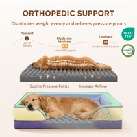 Lit pour chien personnalisé, solide et élégant, imperméable, en velours cristal, mousse orthopédique, housse amovible, canapé pour animaux de compagnie, OEM ODM, vente en gros