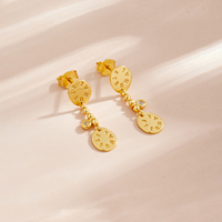 Boucles d'oreilles pendantes FUAMAY exquises en argent 925 plaqué or 18 carats/rhodium avec perles et double disque ovale en zircon cubique pour femmes