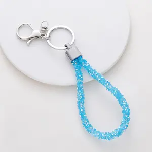 Fashion Candy-Gekleurde Pailletten Lanyard Sleutelhanger Dames Handtas Sleutel Hanger Auto Decoratie Hanger Vakantie Cadeau Sleutelhanger