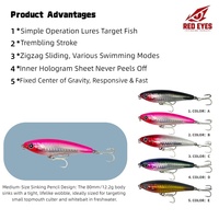 Vente en gros Leurre dur type crayon coulant 80mm 12.2g pour lancer longue distance en eau douce, pour petits poissons-chats et crevettes blanches