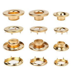 Customized Size Gold Plated Metal <strong>Eyelet</strong> With Claw Teeth Grommet For Shoes Bags And Tarpaulin - Product Image 1