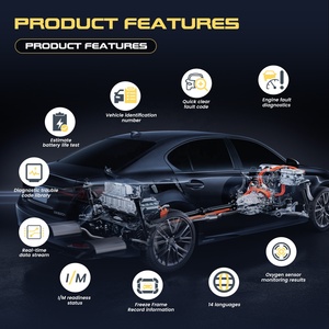 Podofo OBD công cụ chẩn đoán động cơ xe 1.8 ''cho dụng cụ thử nghiệm dữ liệu động cơ chính xác để cập nhật phần mềm miễn phí hiệu quả - Product Image 3