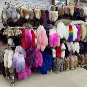 พวงกุญแจยาวขนสุนัขจิ้งจอกแท้ขนาด40ซม. พวงกุญแจแบบยาวขนาดใหญ่สำหรับเด็กผู้หญิงน่ารักคอสเพลย์เครื่องประดับสำหรับเสื้อผ้า - Product Image 1