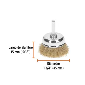 เครื่องมือทำลวดกลมขนาด 1-3/4 นิ้ว สำหรับสว่าน ยี่ห้อ TRUPER รุ่น BOX 6 Cup - Product Image 2