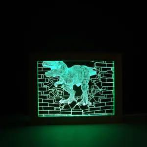 Lámpara acrílica, venta al por mayor, luz Led USB, luz nocturna acrílica, marco de fotos de madera, <span class=keywords><strong>regalo</strong></span> para papá, lámpara acrílica, regalos - Product Image 1