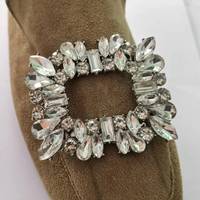 Accessoires de chaussures en métal ornés de strass et de cristaux, motifs floraux, clips de talon, boucles de mariée, pour l'approvisionnement transfrontalier